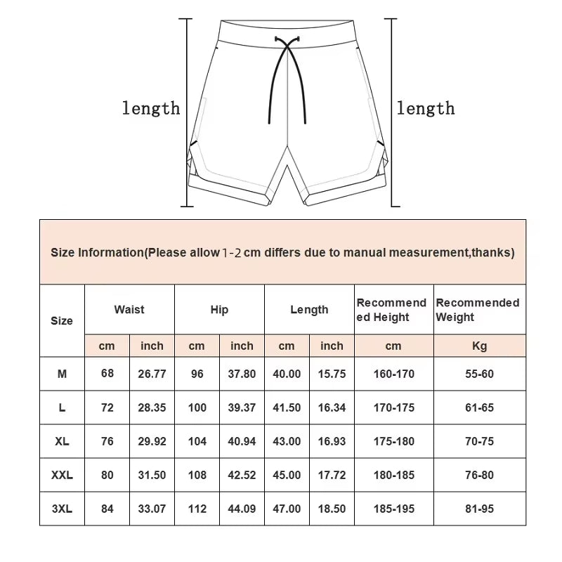 Camo Running Shorts Men Gym Sports Shorts 2 in 1 Quick Dry Workout Training Gym Fitness Jogging Short Pants Summer Men Shorts